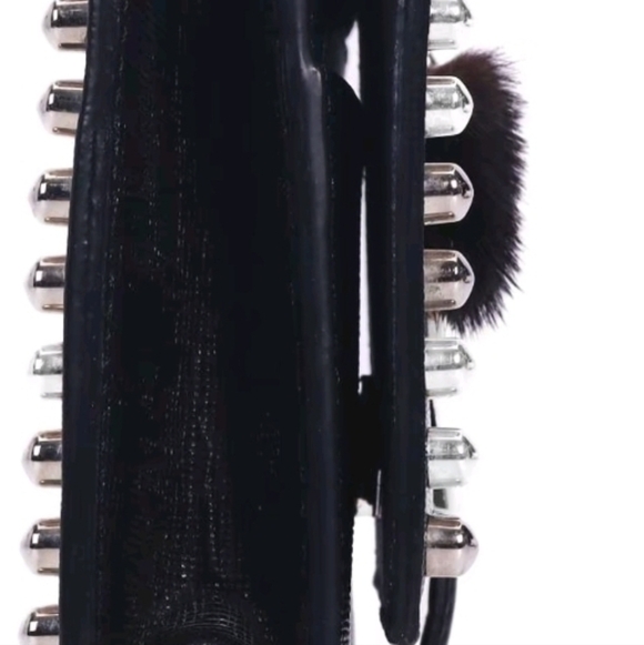 FENDI Authentic Leather Karlito Studs Shoulder Bag Limited Edition Black W/COA - Picture 7 of 12